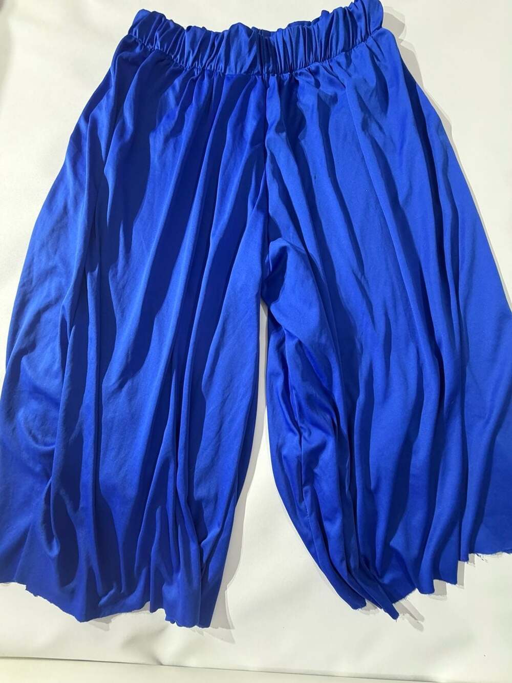 Royal Blue Elastic Waist Wide Leg Flowy Dance Costume Harem Pants